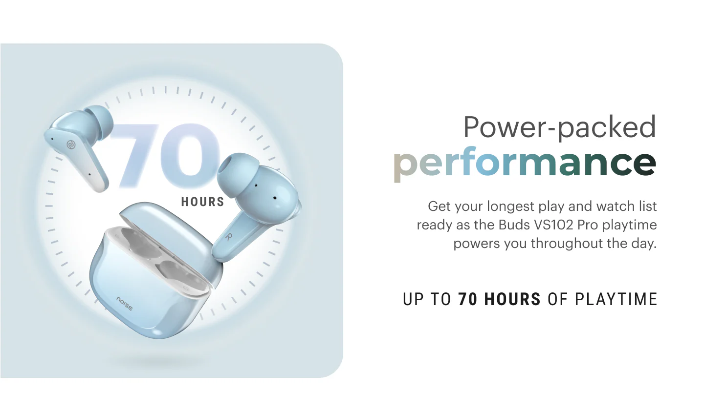 Noise Buds VS102 Pro with ANC (25dB), 70H Playtime, Quad Mic ENC, Bluetooth Earbuds (Jet Black, True Wireless)