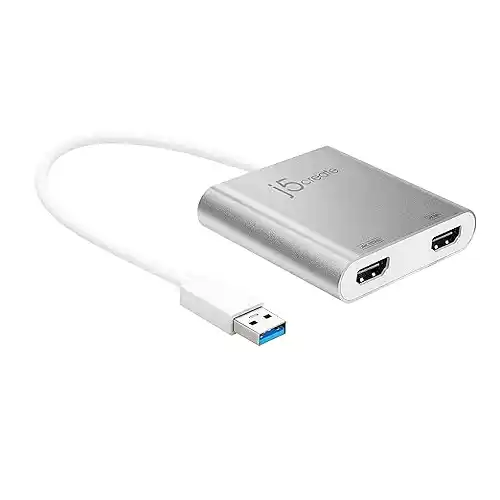 J5 CREATE JUA365 | USB 3.0 to Dual HDMI | Multi-Monitor Adapter