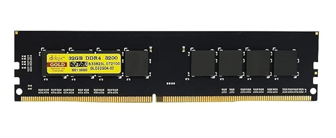 Dolgix Gold 32GB DDR4 3200MHz|Desktop RAM (Memory) U-DIMM | Long-DIMM | PC4-25600,CL19, (2RxDual Rank) 5Years Warranty (Made in India)