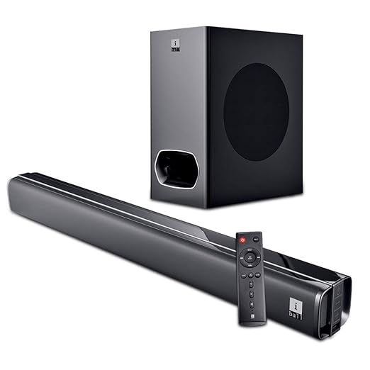 iBall Cinebar-200 Sound Bar | 160W RMS | 6.5" Wired Subwoofer | Digital LED Display | Bluetooth | Optical, HDMI (ARC), 3.5mm Aux, USB | Remote Control | Wall Mountable