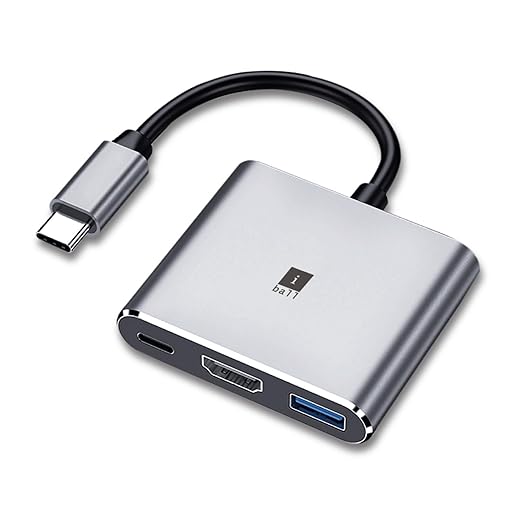iBall Bridge 3-in-1 Type-C Multiport Adapter | HDMI 4K @30Hz | USB 3.0 (5 Gbps) | 100W PD Charging | Aluminum Case | Compatible with Laptops, Mobiles, Tablets, Mac & Windows | 2-Year Warranty
