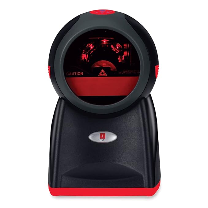 iBall Omni 20 | USB 2.0 Barcode Scanner | Plug-n-Play | Omni-Directional | Advanced Decoding Technology | Decodes 1D Barcodes Quickly | Durable | Black