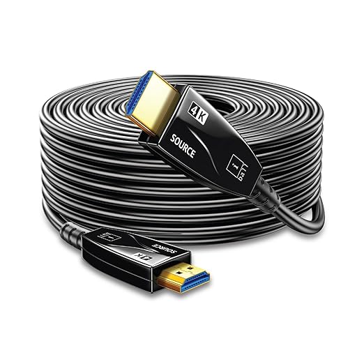 iBall Zinc-30F | HDMI 2.0 | Double Jacket | Active Optical Cable | 4K @60Hz | 18Gbps Bandwidth | 24K Gold-Plated Plug | Zinc Alloy Shell | HDCP 2.2 Compliant | ARC | 15,000+ Bend Lifespan | 30 Mtr | 3 Years Warranty