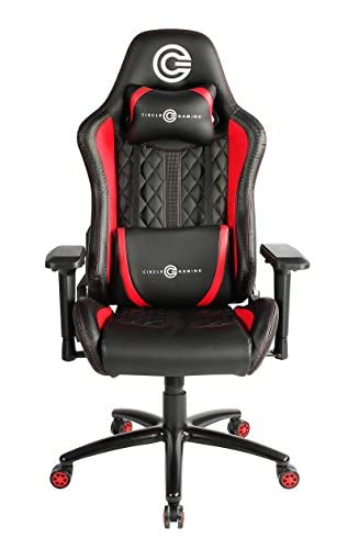 Circle Gaming CH80 Red Gaming Chair | All-Moulded Foam, 4D Armrests, PU+PVC Cover, 90-180° Recline, Class 4 Gas Lift