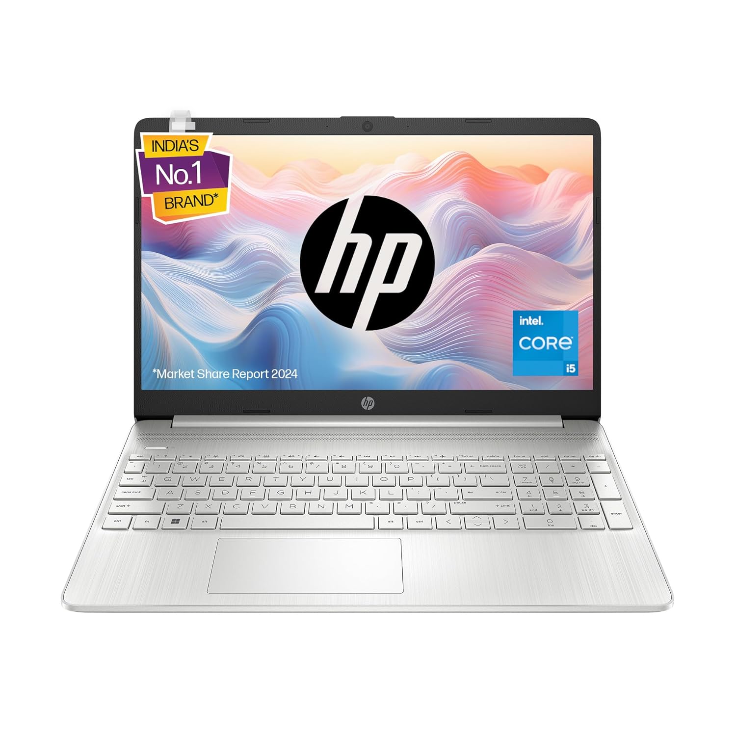 HP 15s Laptop | 12th Gen Intel Core i5 | 15.6" FHD | 8GB RAM | 512GB SSD | Iris Xe Graphics | Backlit Keyboard | Windows 11 Home | Natural Silver | 1.69kg | fq5202TU (OPEN BOX)