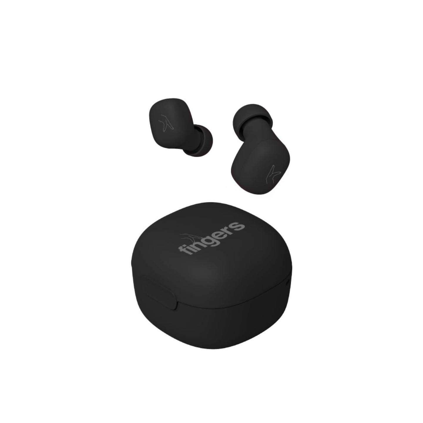 FINGERS SizeZero Pods2 World's Tiniest TWS Earbuds with 15-Hour Total Playtime, Quick Charge of 10 mins for 2-Hour Playtime, Built-in Mic with SNC™ Technology for Clear Calls (Matte Black)