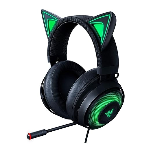 Razer Kraken Kitty RGB Wired On-Ear Headset with Microphone - Black RZ04-02980100-R3M1