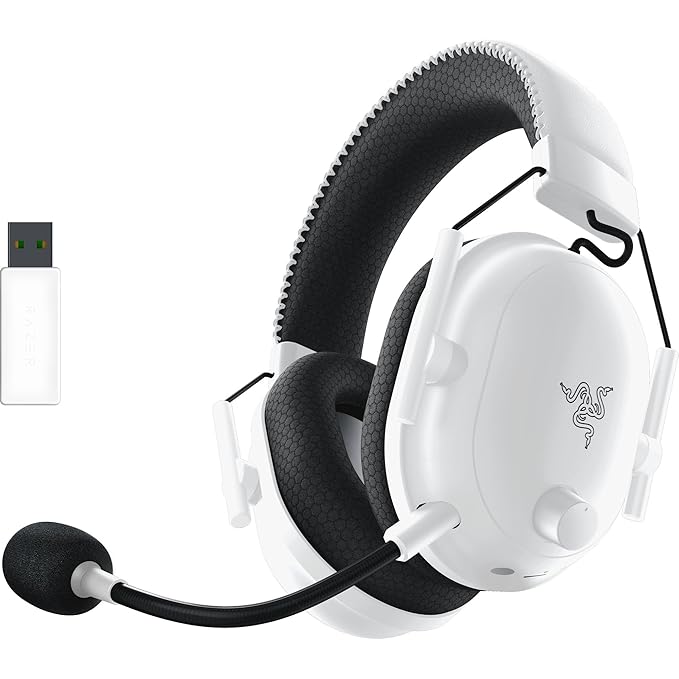 Razer BlackShark V2 Pro Wireless Gaming Headset - White Edition - THX 7.1 Surround Sound, 50mm Drivers RZ04-03220300-R3M1