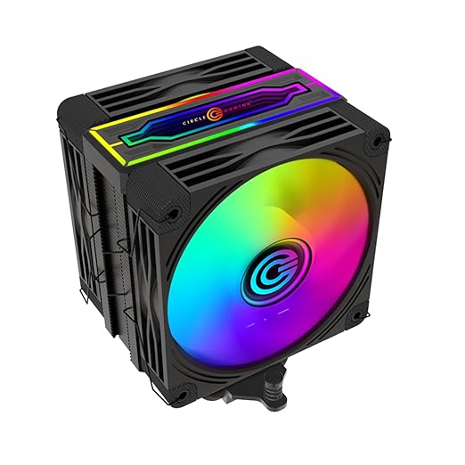 Circle Gaming CG 4P Duo ARGB CPU Air Cooler | Mirror Close-Loop Design | Dual 120mm PWM Fans | 4 Heat Pipes | Supports AMD AM5, AM4 & Intel LGA 1700, 1200, 1151, 1150 | Black