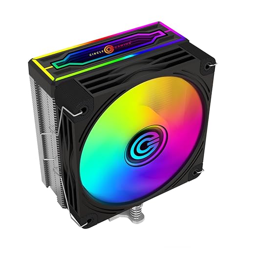 Circle Gaming CG 6P ARGB CPU Air Cooler | Mirror Close-Loop Design | 120mm PWM Fan | 6 Heat Pipes | 63 CFM Airflow | Supports AMD AM5, AM4 & Intel LGA 1700, 1200, 1151, 1150 | Silver