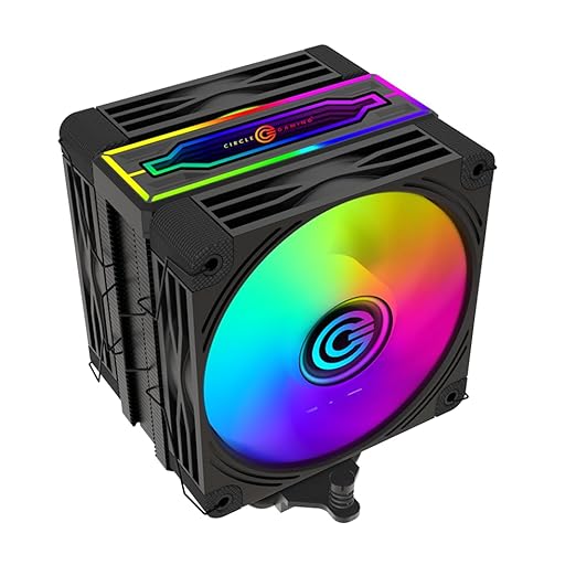 Circle Gaming CG 6P Duo ARGB CPU Air Cooler | Mirror Close-Loop | Dual 120mm PWM Fans | 6 Heat Pipes | 63 CFM Airflow | AMD AM5, AM4 & Intel LGA 1700, 1200, 1151, 1150 Compatible | Black