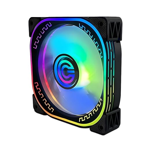 CIRCLE CG Infinity X1 ARGB 120mm Case Fan | High-Performance Cooling | PWM Control | 1600 RPM | 66 CFM Airflow | Infinity Mirror Design | ARGB Sync - Black
