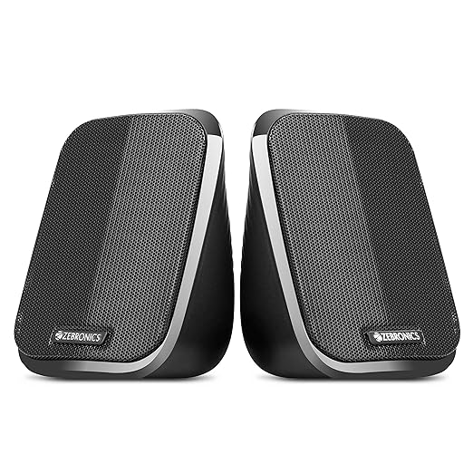 ZEBRONICS | Zeb-Fame | 5W | 2.0 Multimedia Speakers | AUX | USB | Volume Control | Black