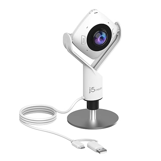 J5create JVCU360 360° Conference Webcam | Full HD 1080p Video for Huddle Rooms