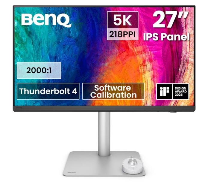 BenQ PD2730S 27” 5K IPS Black Color Accurate Monitor| 90W PD Thunderbolt 4| 98% P3| 2000:1 Contrast|Nano Matte Panel|Height Adjust| Mac-Compatible| Wireless Hotkey Puck| USB hub| Software Calibration