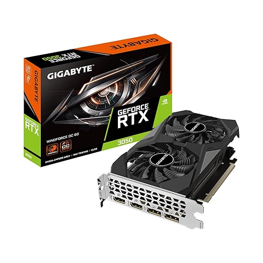GIGABYTE GeForce RTX 3050 Windforce OC 6G | 6GB GDDR6 Graphics Card | Dual Fan | PCIe 4.0 | GV-N3050WF2OC-6GD