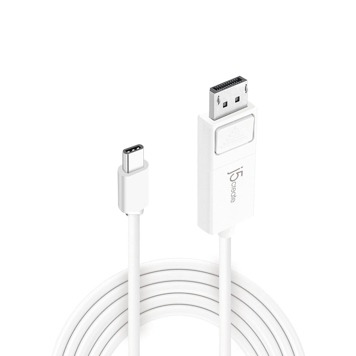 j5create USB-C Male to DisplayPort Male Cable- 4K@144Hz, 3.9ft, Thunderbolt 3/4 Compatible, for with MacBook Pro, MacBook Air, iPad Pro, XPS (JCA141)