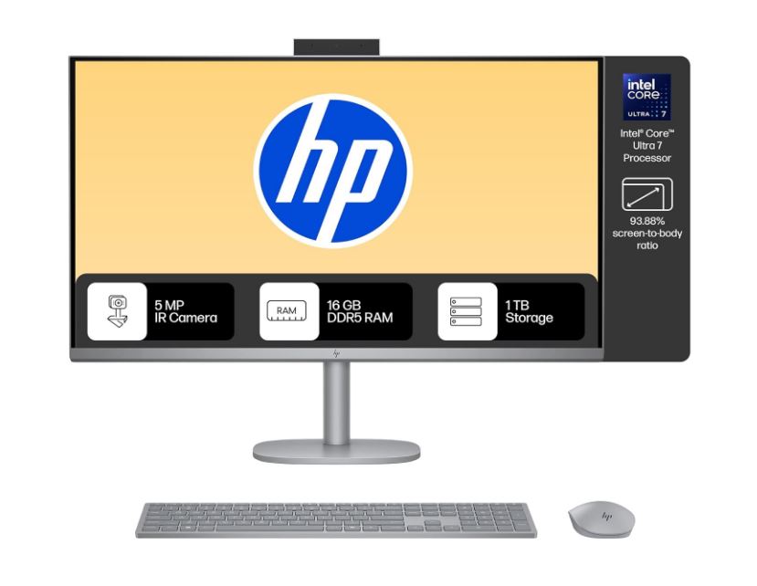 HP OmniStudio X All in One, Intel Core Ultra 7 155H, 6GB RTX 4050, (16GB DDR5,1TB SSD) 4K UHD (3840 x 2160), IPS,550 nits,31.5inch(80.1cm), Win 11, Office24, Meteor Silver, 9.56kg, 32-c0076in