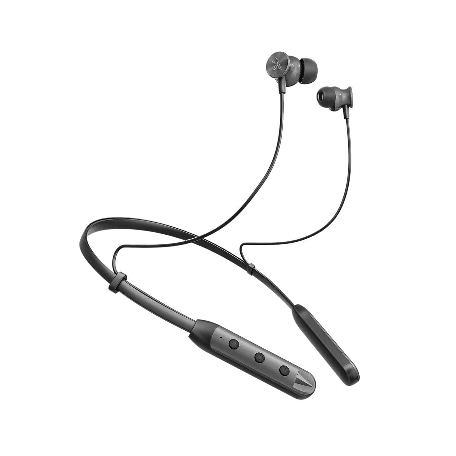 FINGERS Sonique-BT2 Wireless Neckband Earphones (44 hours Playtime, Dual Neckband Pairing Technology, Built-in Mic with SNC (Surround Noise Cancellation) Technology, IPX4, Magnetic Earbuds), Rich Grey