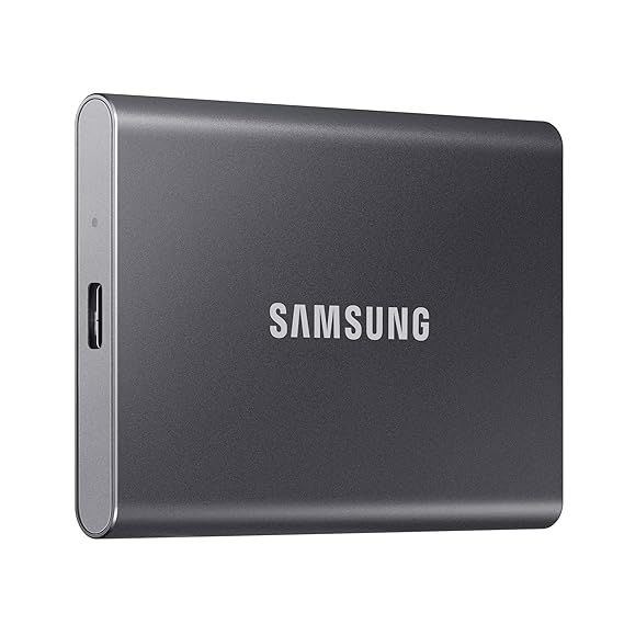 Samsung T7 2TB Portable SSD – USB 3.2 Gen 2 Type‑C | Up to 1,050 MB/s | Grey