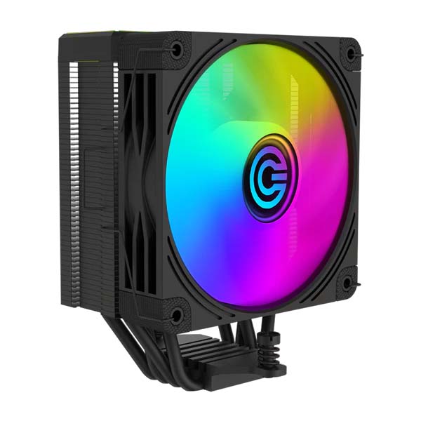 Circle CG 4P ARGB Dual 120 mm CPU Cooler – Black | 4 Heat Pipes, Infinity Mirror, PWM Fans