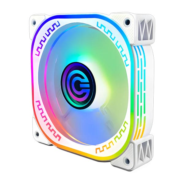 Circle CG INFINITY X1 120 mm ARGB Case Fan – White | High Airflow, PWM, Infinity Mirror