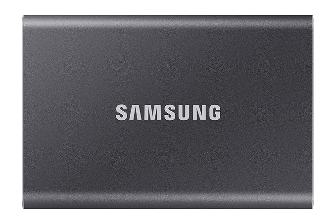 Samsung T7 1TB USB 3.2 Gen 2 Portable External SSD – Up to 1,050 MB/s, Type‑C, Grey (MU‑PC1T0T)