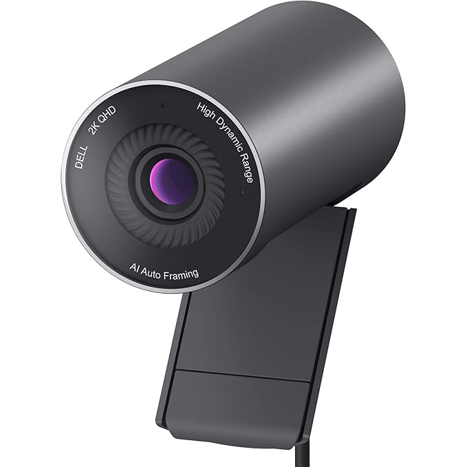 Dell Pro Webcam WB5023 – 2K QHD (2560x1440) at 30fps, 1080p/60fps, Sony STARVIS Sensor, AI Auto-Framing, USB-A