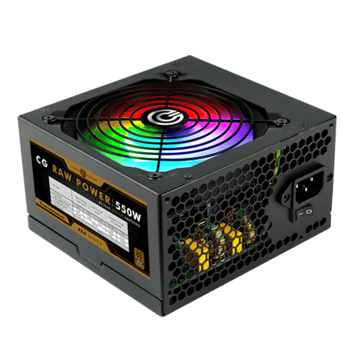 Circle CG Raw Power 550W RGB SMPS | 80 Plus Bronze Certified | ATX Power Supply | Black