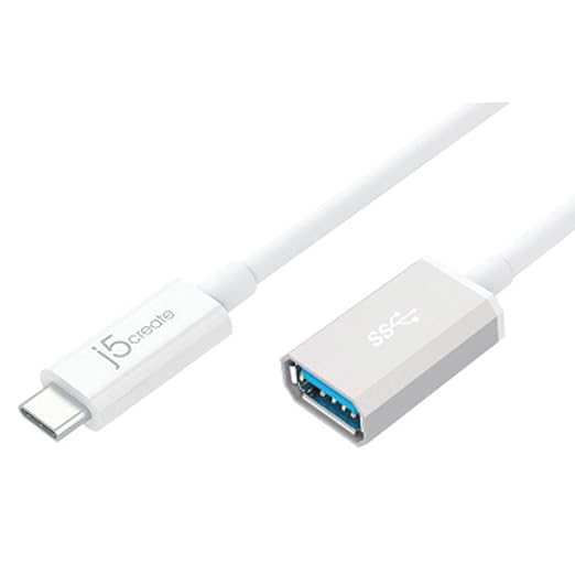 j5create USB 3.1 Type-C to Type-A Adapter | High-Speed 5Gbps | Compact Aluminum Build | JUCX05