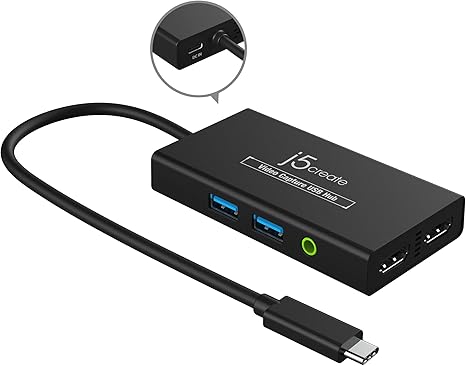 j5create Video Capture Card | USB-C Hub with PD 60W Charging | Streaming | Video Conference | Teaching | Gaming | JVA01