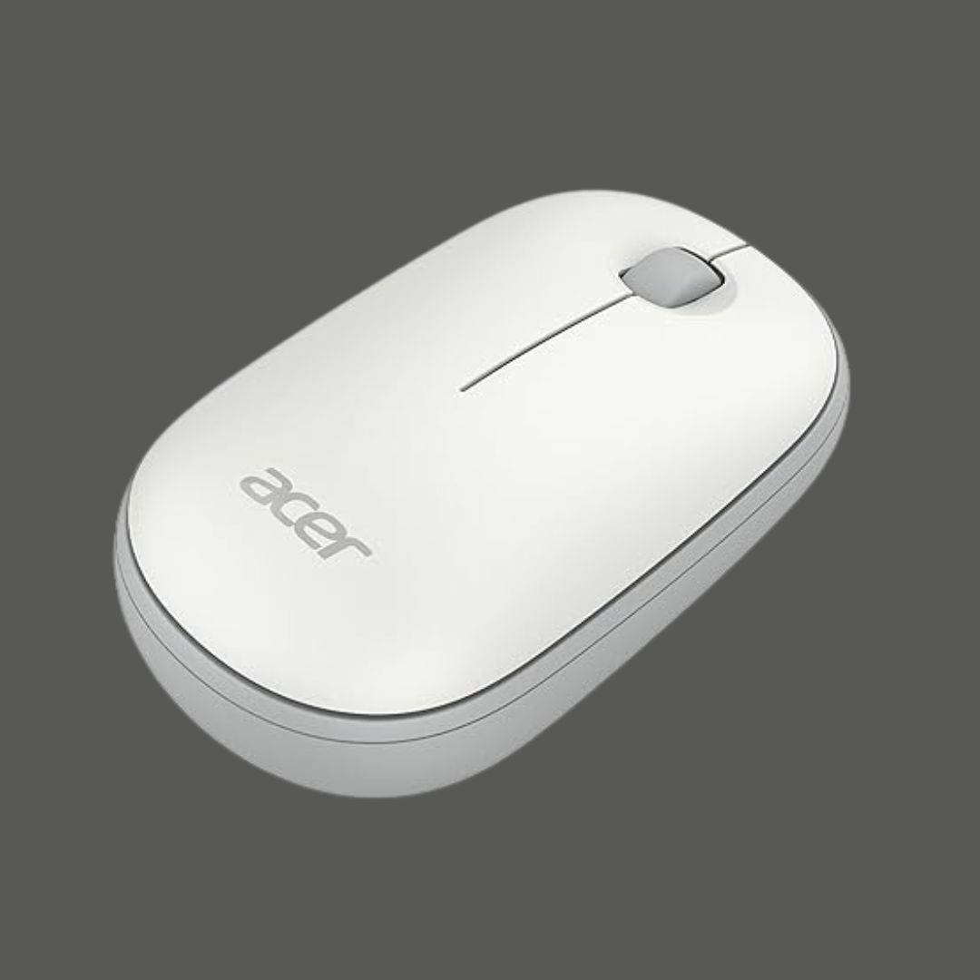 Acer Bubble Wireless Mouse AMR100 | 2.4GHz | Silent Click | 1600 DPI | Ergonomic | Compact Design | White/grey ZC.A01SI.2MZ