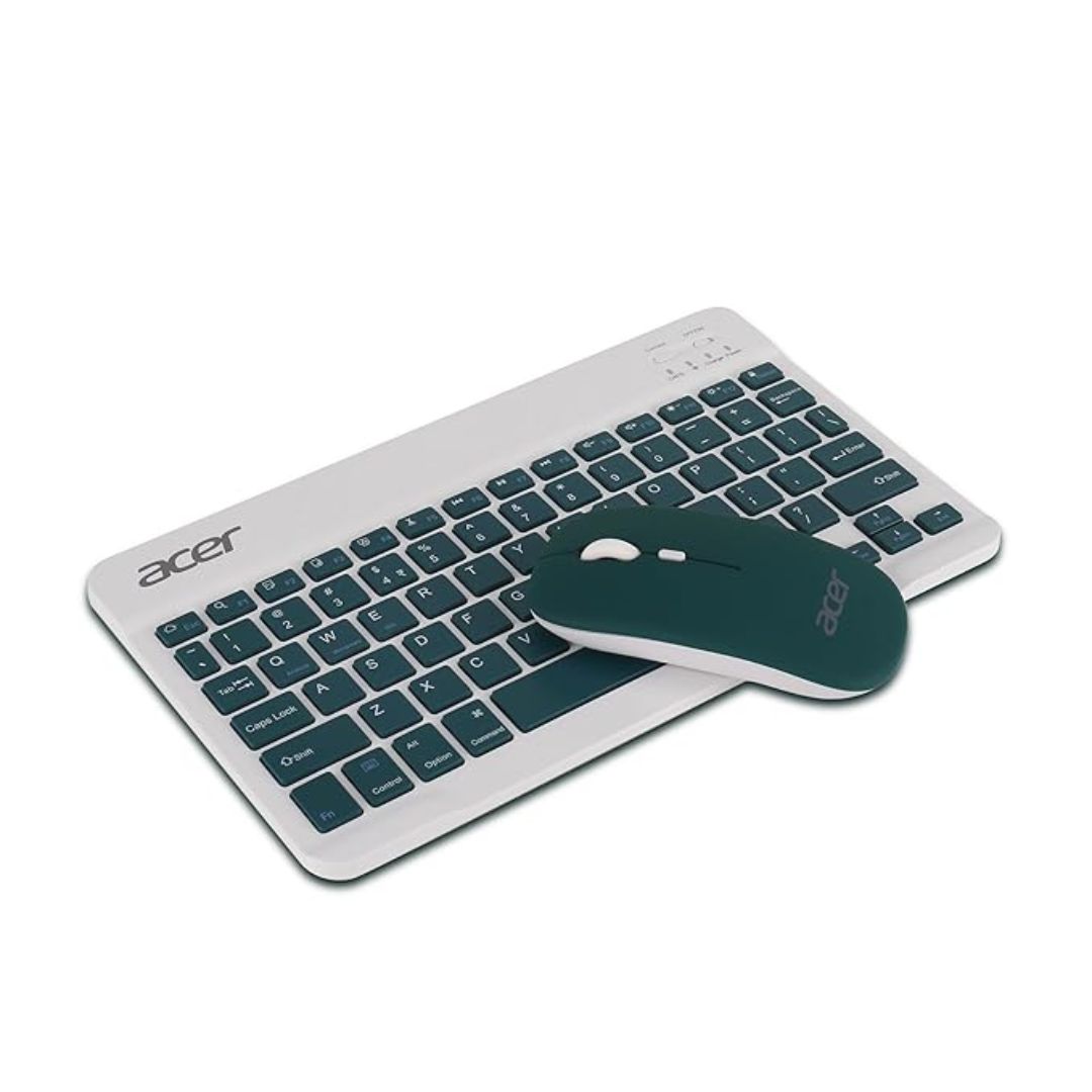 Acer Nano Pad Rechargeable Bluetooth Keyboard & Mouse Combo | 78 Keys | Ultra-Thin Scissor Switch | 3 DPI (Up to 1200 DPI) Mouse | Multi-Device | 10m Range | Green