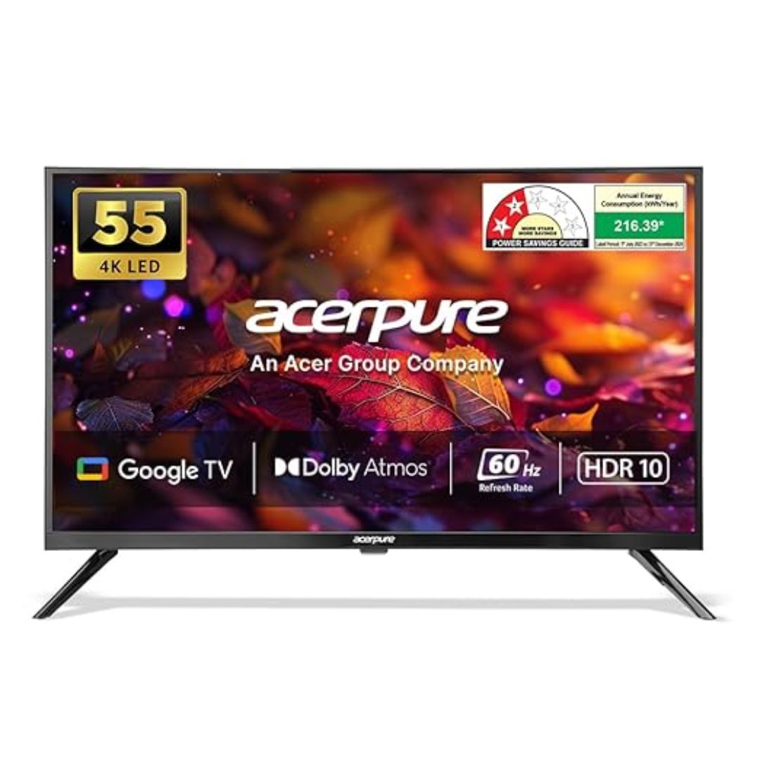 Acerpure 139 cm (55-inch) Elevate Series Ultra HD 4K QLED Smart Google TV | Dolby Vision & Atmos | AP55UG51QEVTD (Black, 2024 Model)