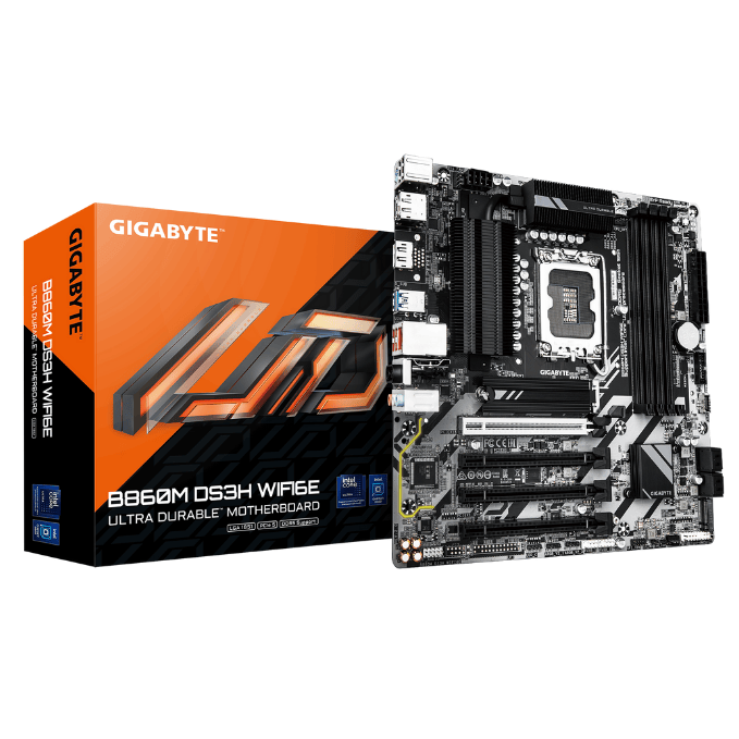 Gigabyte B860M DS3H WIFI6E (rev. 2.0) Micro ATX Motherboard | Intel 14th/13th/12th Gen CPU Support | DDR5 Memory | PCIe 5.0 | Wi-Fi 6E & Bluetooth 5.3 | HDMI/DP | 2.5GbE LAN