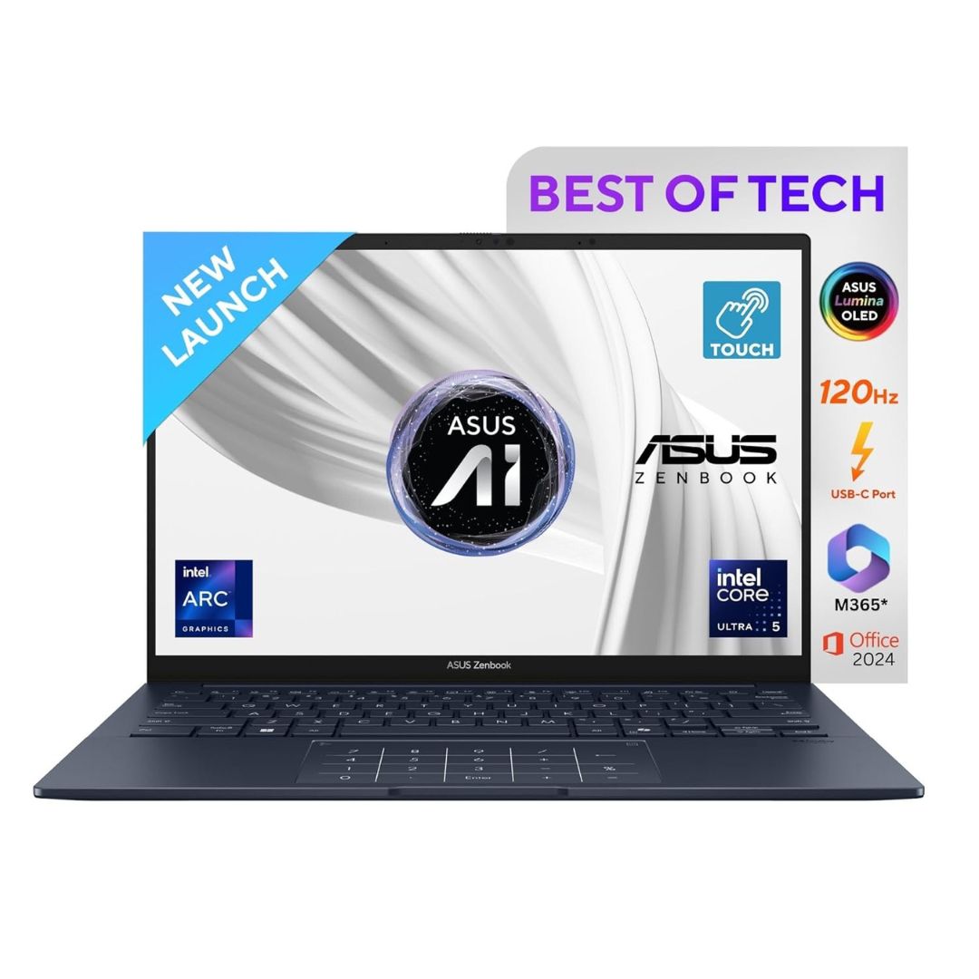 ASUS Zenbook 14 Copilot+ AI PC | Intel Core Ultra 5 (Series 2) | 16GB DDR5 | 1TB SSD | 14" 3K OLED Touchscreen |  UX3405CA-PZ162WS | Ponder Blue