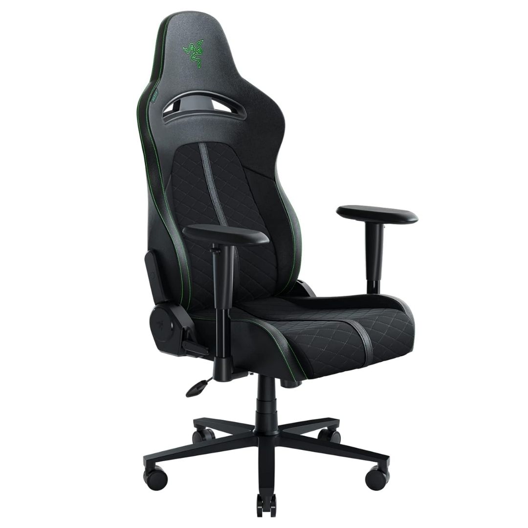 Razer Enki Gaming Chair (All-Day Comfort, Built-in Lumbar Arch, Dual-Density Cushioning, Adjustable Recline, Premium Build) – Black (RZ38-03720300-R3U1)