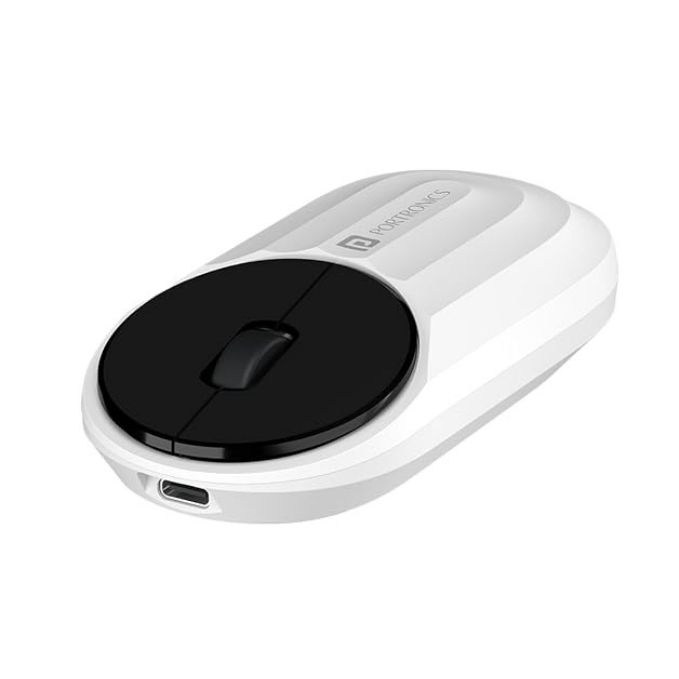 Portronics Toad 6 Bluetooth Wireless Mouse with 2.4 GHz USB Receiver, Multi-Device Pairing, Built in Battery, 1200 DPI Sensor(White)