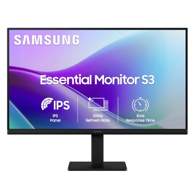 Samsung 22 Inch Monitor, Full HD IPS Panel, 120Hz Refresh Rate, 5ms Response Time, Dual HDMI Monitor, Eye Saver Mode, Game Mode, Wall Mountable, Super Slim Design, Black, LS22F320GAWXXL