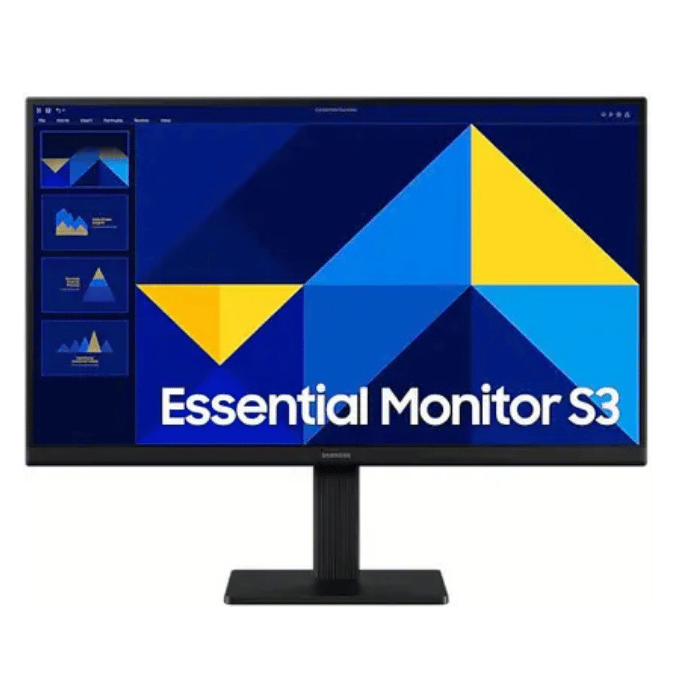 Samsung S3 24 Inch Monitor, Full HD LED Backlit IPS Panel, 1920 x 1080 Resolution, 100Hz Refresh Rate, 5ms Response Time, Flat Office Monitor, Dark Black, LS24D304GAWXXL