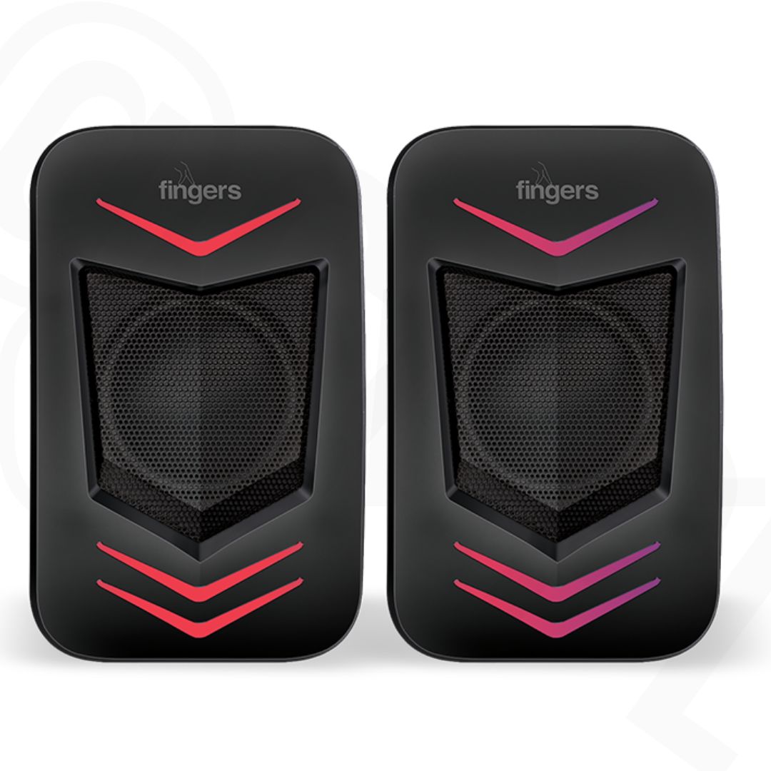 FINGERS RGB-FunBeats 2.0 Channel USB Multimedia Speakers with RGB Lights, Powerful Bass & Volume Controller – Black