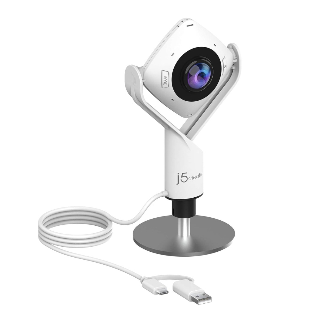J5Create JVCU360 360° All Around Conference Webcam with Full HD 1080p Video and Built-in Microphone for Huddle Rooms