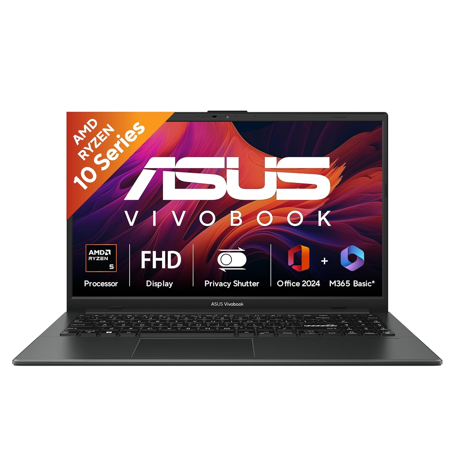 ASUS Vivobook Go 15 (2026) | AMD Ryzen 5 40 | Radeon iGPU | 16GB RAM | 512GB SSD | 15.6"(39.6 cm) FHD | Windows 11 | M365 Basic(1 Year)* Office 2024 | Mixed Black.1.63 Kg,E1504FA-BQ2116WS