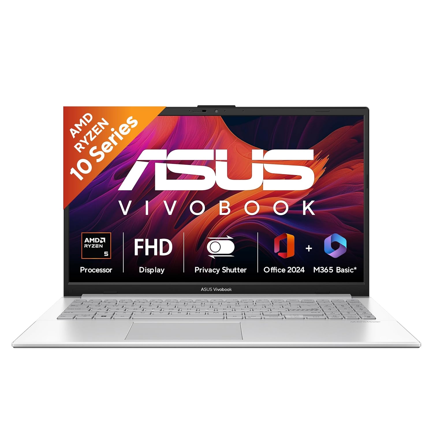 ASUS Vivobook Go 15 (2026) | AMD Ryzen 5 40 | Radeon iGPU | 16GB RAM | 512GB SSD | 15.6"(39.6 cm) FHD | Windows 11 | M365 Basic(1 Year)* Office 2024 | Cool Silver.1.63 Kg,E1504FA-BQ2113WS