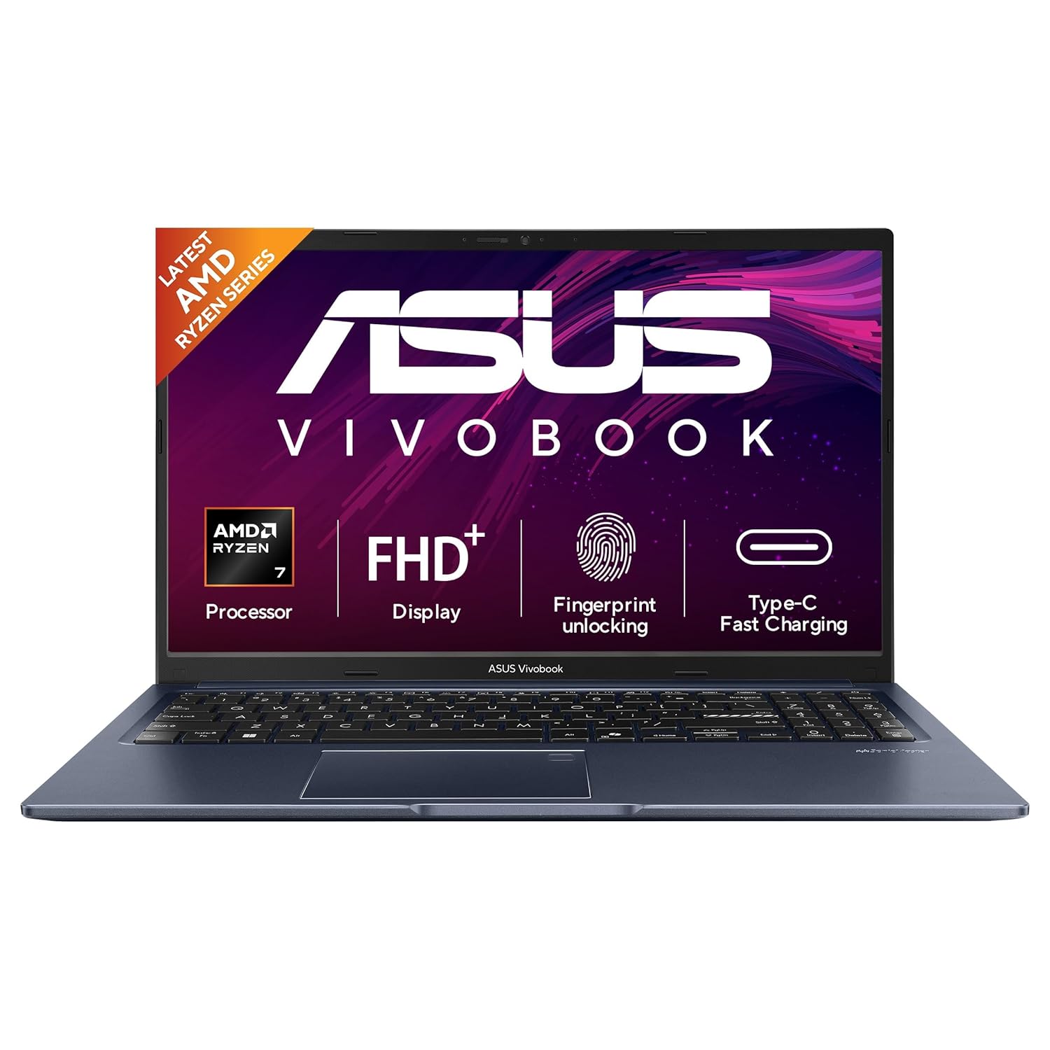 ASUS Vivobook 15 ( M1502NAQ-BQ120WS ) | AMD Ryzen 7 170 Processor | Fingerprint Sensor | 16GB RAM + 512GB SSD | 15.6" FHD Display | Windows 11 + Office 2024 & Microsoft 365 Basic (1 Year) | Thin & Light 1.70kg Design | Quiet Blue