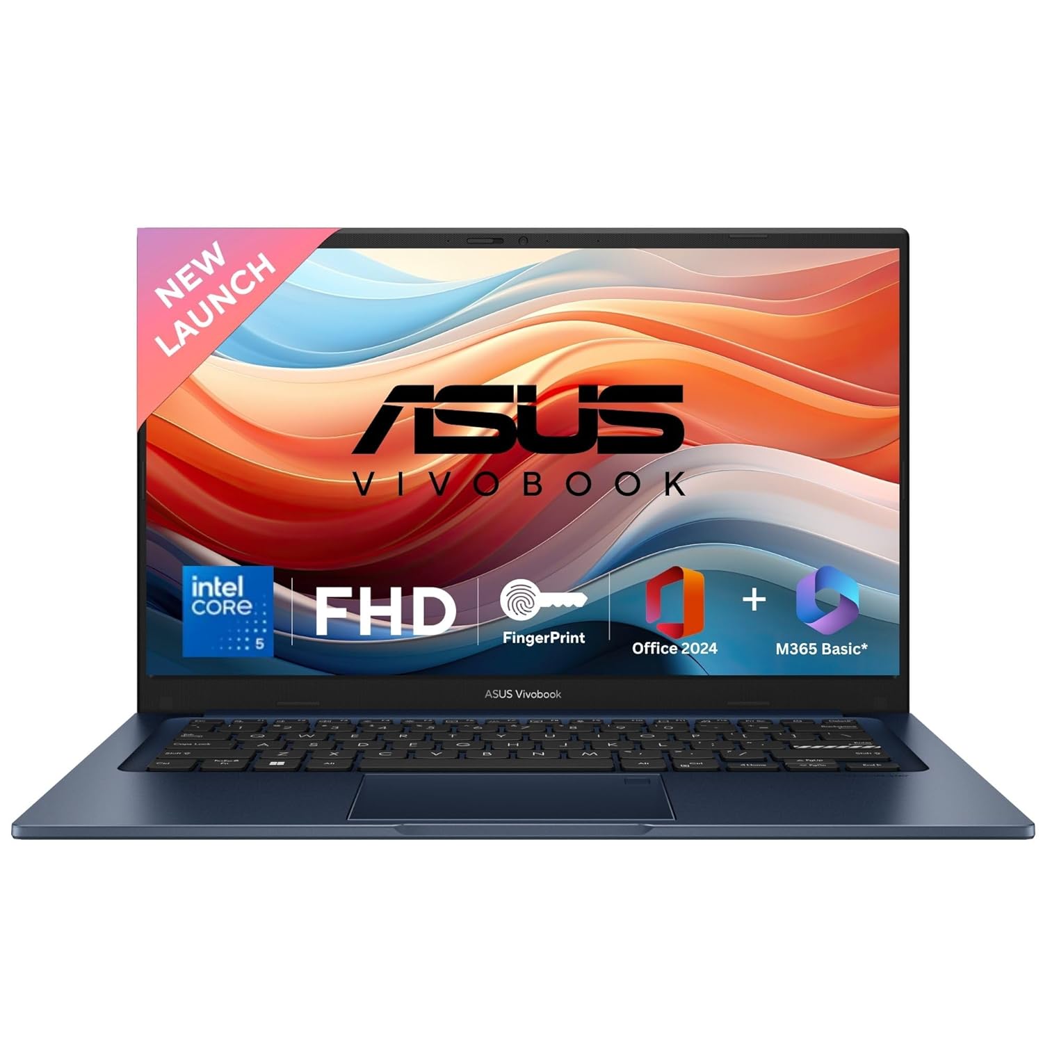 ASUS Vivobook 14, Light Weight Laptop, Intel Core 5 120U (16GB/512GB/Intel Graphics/35.56 cms (14) FHD/Windows 11 Home/Office Home 2024 + M365 Basic (1 Year Validity)*) X1404VAP-EB1542WS
