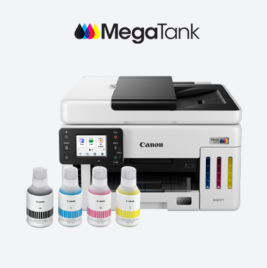 Canon MAXIFY MegaTank GX6170 WiFi Color Multifunction Printer | Print, Scan & Copy | Ink-Efficient | 4 Ink Bottles Included