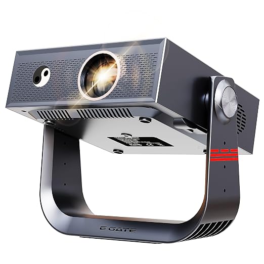 E Gate Duster 6X | 100% Dust Proof | Fully Automatic Native 1080p Projector | 6X Brighter - 600 ISO - 300 ANSI Lumens | Android TV, Live TV, Netflix, Prime | HDR+ HLG | HDMI-ARC-WiFi6 | EGATE