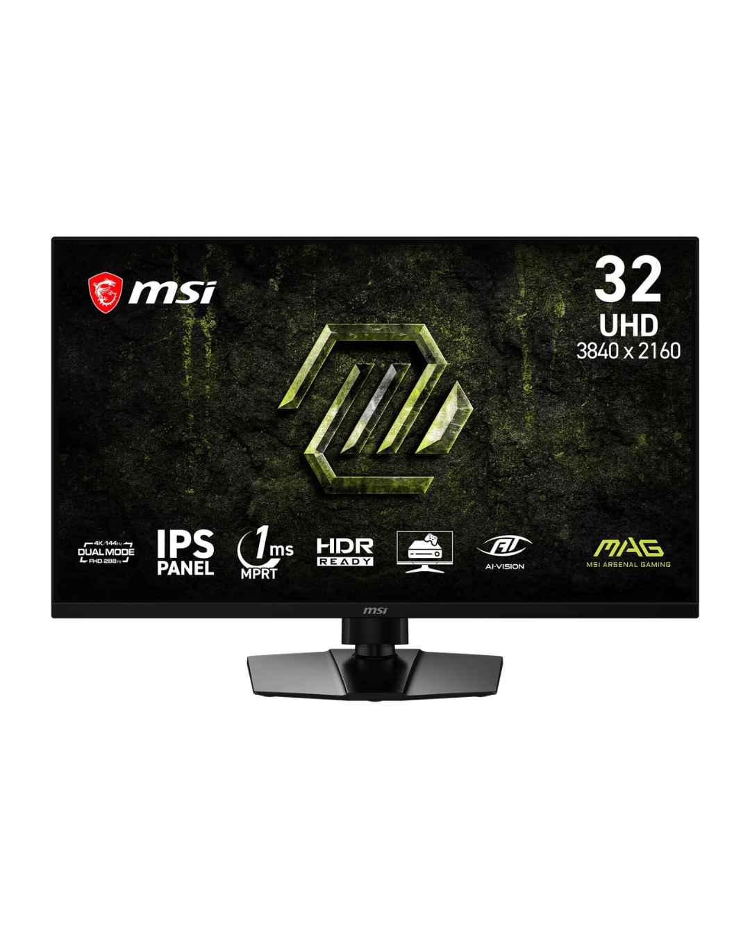 MAG 321UPD E14/4K/IPS/DUAL MODE (144HZ&288HZ)/1MS/ HDMI+DP/HEIGHT ADJUSTABLE