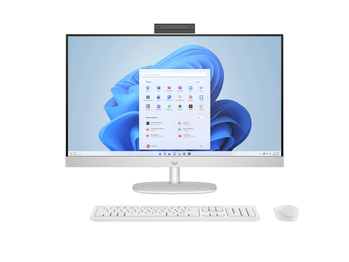 HP 27 All-in-One PC 27-cr0451in | Intel Core i7-1355U, 16GB RAM, 1TB SSD, 27" FHD IPS Display, Windows 11, Office 2024, IR Camera